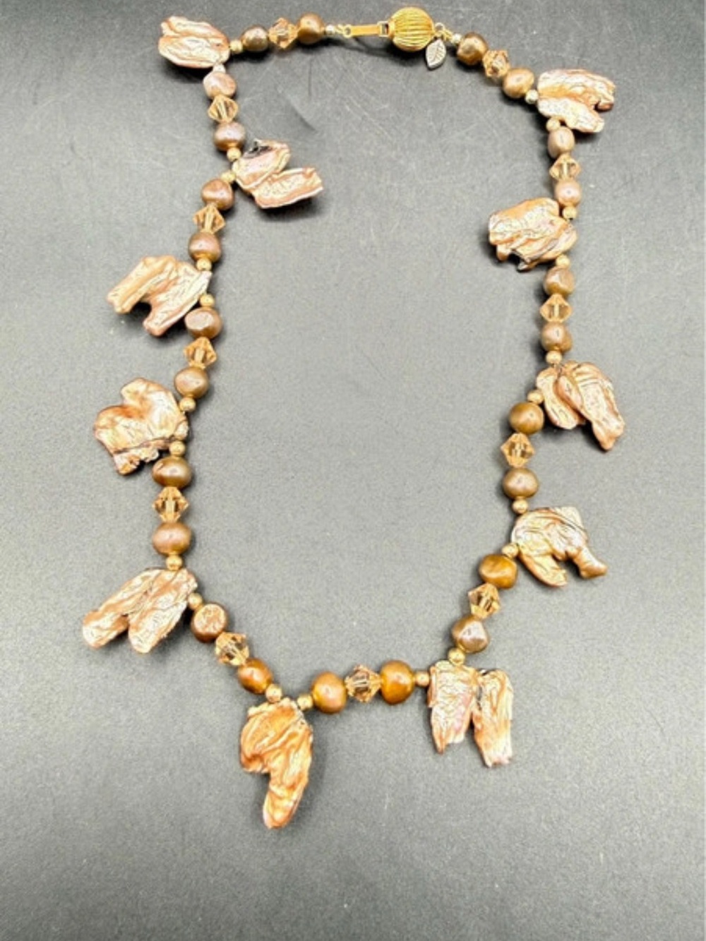 Handcrafted Brown Baroque Pearl Necklace - Elegant Women’s Jewelry